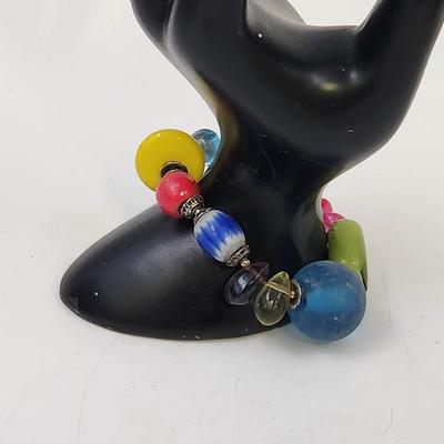 HANDCRAFTED GLASS BEADED STRETCHY BRACELET