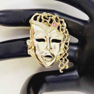 MASQUERADE WOMAN GOLD TONED PIN