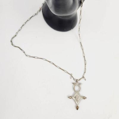 TUAREG "AGADEZ" CROSS SILVER TONED NECKLACE (SEE DESCRIPTION)
