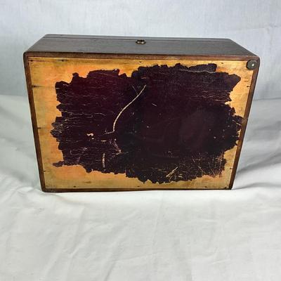 1346 Antique Wooden Humidor Box