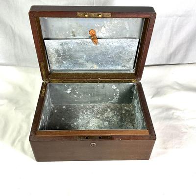 1346 Antique Wooden Humidor Box