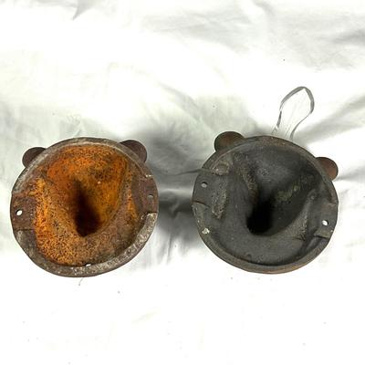 1347 Pair of Vintage Cast Iron Bull Heads