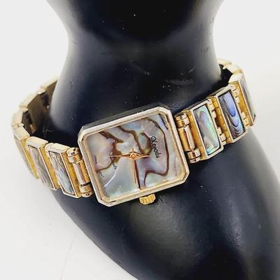 XANADU QUARTZ GOLD TONED MOTHER OF PEARL WATCH