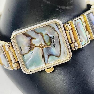 XANADU QUARTZ GOLD TONED MOTHER OF PEARL WATCH