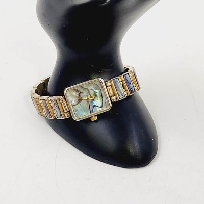 XANADU QUARTZ GOLD TONED MOTHER OF PEARL WATCH