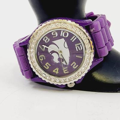 LICENSED COLLEGIATE K-STATE FAUX DIAMOND WATCH