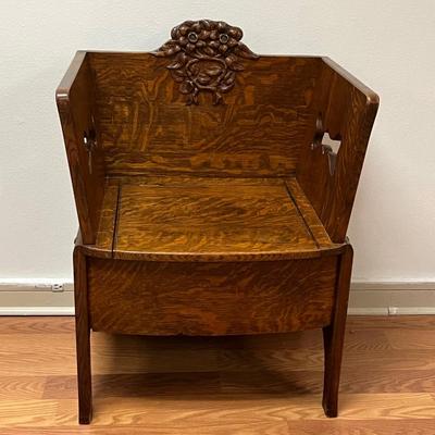 Tiger Oak Accent Chair/Storage