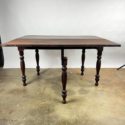 1329 Antique Cherry Half Drop Leaf Banquet Table