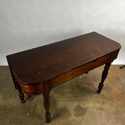 1329 Antique Cherry Half Drop Leaf Banquet Table