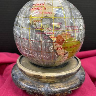 Gem stone Globe with base