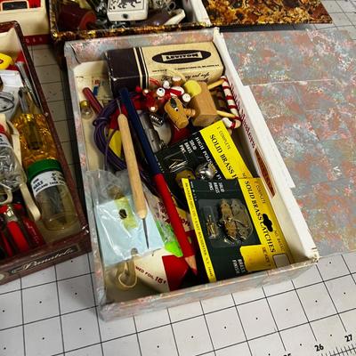 Cigar Boxes full of junk drawer clean outs. 