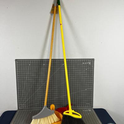 2 Brooms and 2 dust Pans 