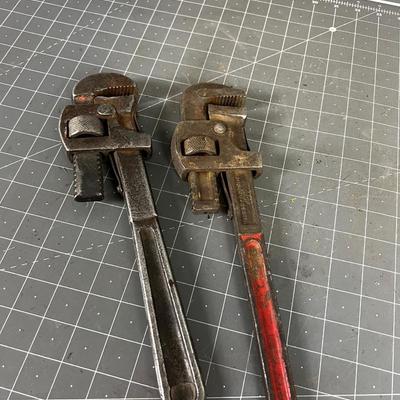 (2) Vintage 14" Pipe Wrenches