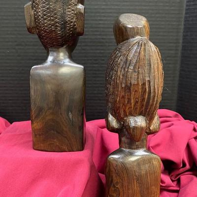 Wooden Statues - Male and Female