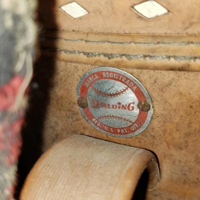 Bag of antique golf bags, some Spalding