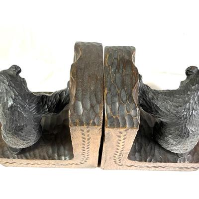 1350 Antique Hand-Carved German Black Forest Wooden Bear Signed Bookends