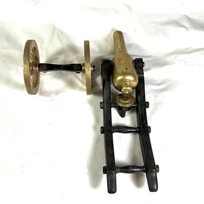 1351 Vintage Miniature Cast Iron & Brass Cannon