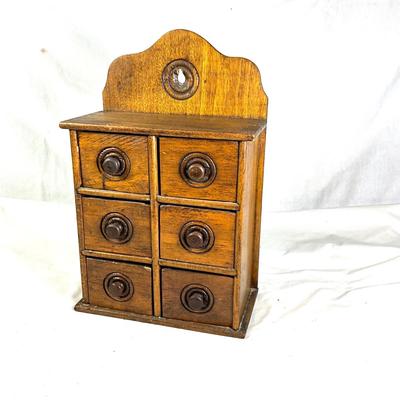 1354 Antique Wooden Spice Cabinet