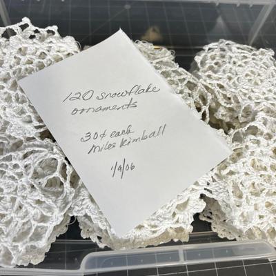 Tub of Starched Dollies (120) Hand Crocheted 