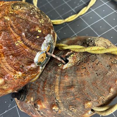 Vintage Abalone Shell Carved Lamp