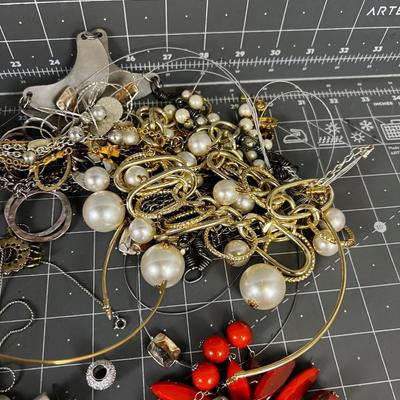 Pile of Earrings, Necklaces, Rings,  Vintage
