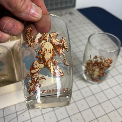 AMAZING!!! 8 Western RODEO TUMBLERS (Glasses) in the original box Plus 4 