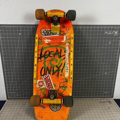 VINTAGE LOCALS ONLY SKATEBOARD. 