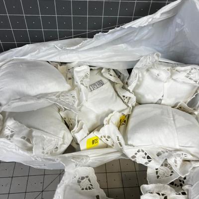 8 Little Cut Out Lace Pillows (Doll Size) 