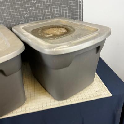 2 Grey Sterlite Tubs with Lids - 18 Gallon 