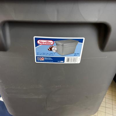 2 Grey Sterlite Tubs with Lids - 18 Gallon 