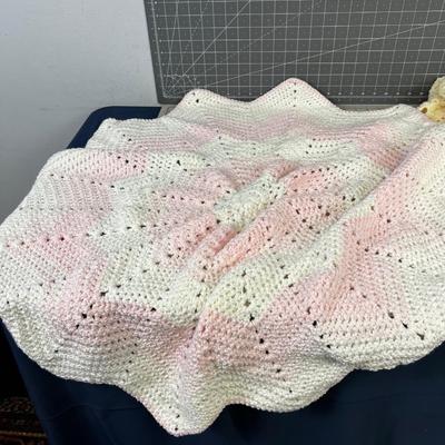 2 Hand made Crocheted baby Blankets 