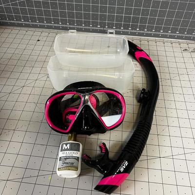 Atomic Aquatics Mask and Snorkel, Pink Accent
