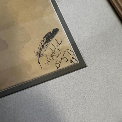 Native American Pencil Drawing Signed Dan Begay