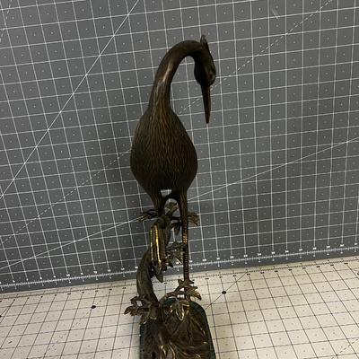 Bronze Lamp Base Only of Heron 