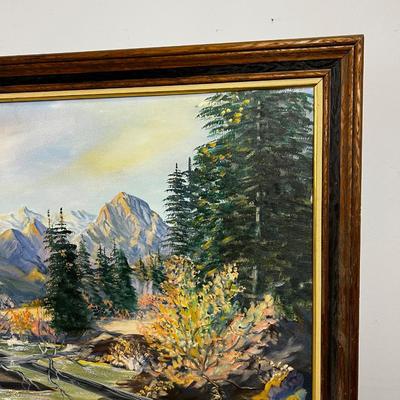 WN Jacobsen Utah Artist of River & Mountains Oil on Board