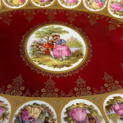 Antique Platter, Hand Painted China 