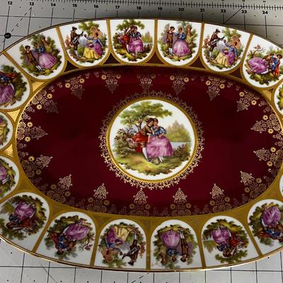 Antique Platter, Hand Painted China 