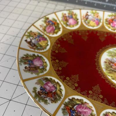 Antique Platter, Hand Painted China 