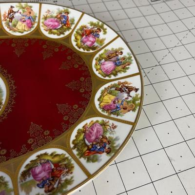 Antique Platter, Hand Painted China 