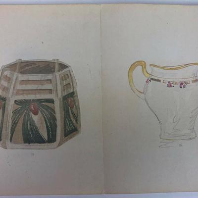 HAND PAINTED POTTERY DESIGN CATALOG EARLY 20th CENTURY S SAWADA