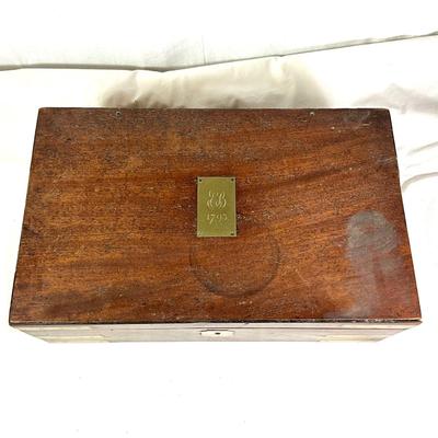 1365 Antique 1793 Mahogany Brass Bounded Lap Writing Desk
