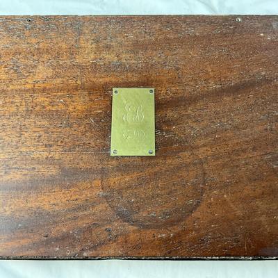 1365 Antique 1793 Mahogany Brass Bounded Lap Writing Desk
