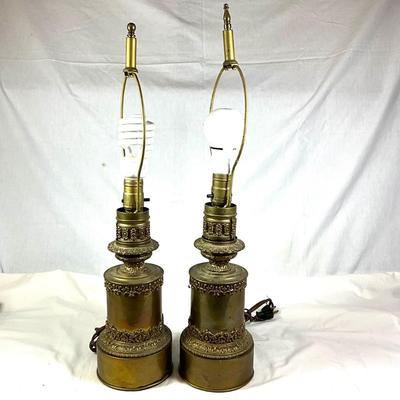 1367 Pair of Vintage French Regency Lamps