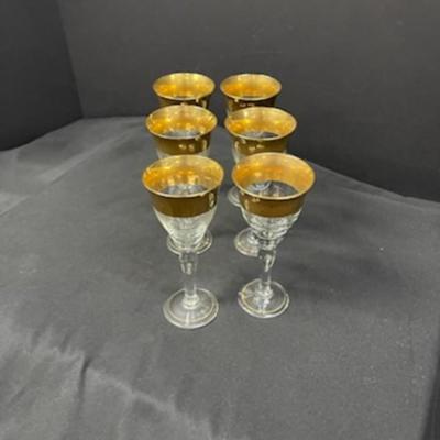 1960's Hungarian Crystal Stemmed Glasses  Lot 1