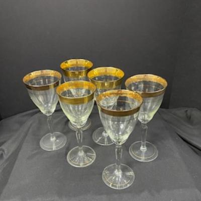 1960's Hungarian Crystal Stemmed Glasses  Lot 1