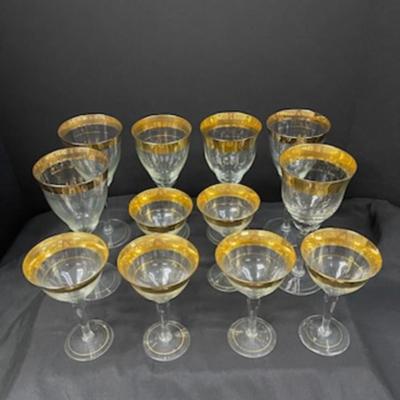 1960's Hungarian Crystal Stemmed Glasses  Lot 1