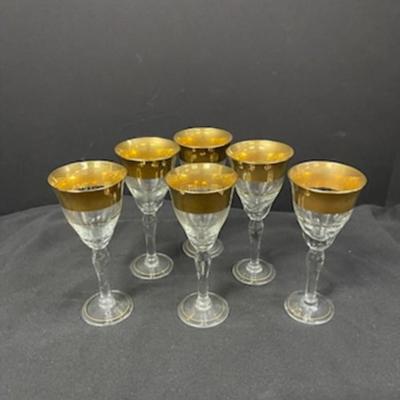 1960's Hungarian Crystal Stemmed Glasses  Lot 1
