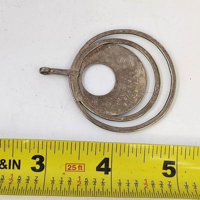 .925 STERLING SILVER CIRCULAR LAYER PENDANT