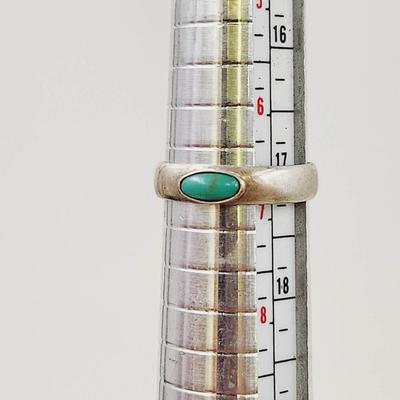 STERLING & TURQUOISE SIZE 7 RING