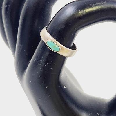 STERLING & TURQUOISE SIZE 7 RING